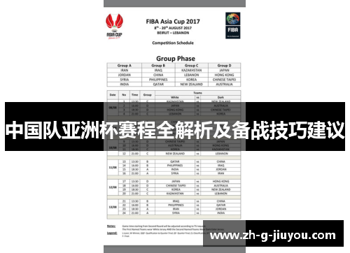 中国队亚洲杯赛程全解析及备战技巧建议
